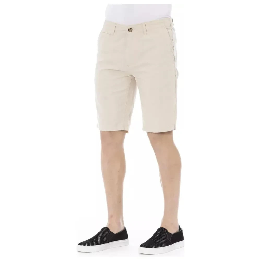 Beige Cotton Bermuda Shorts