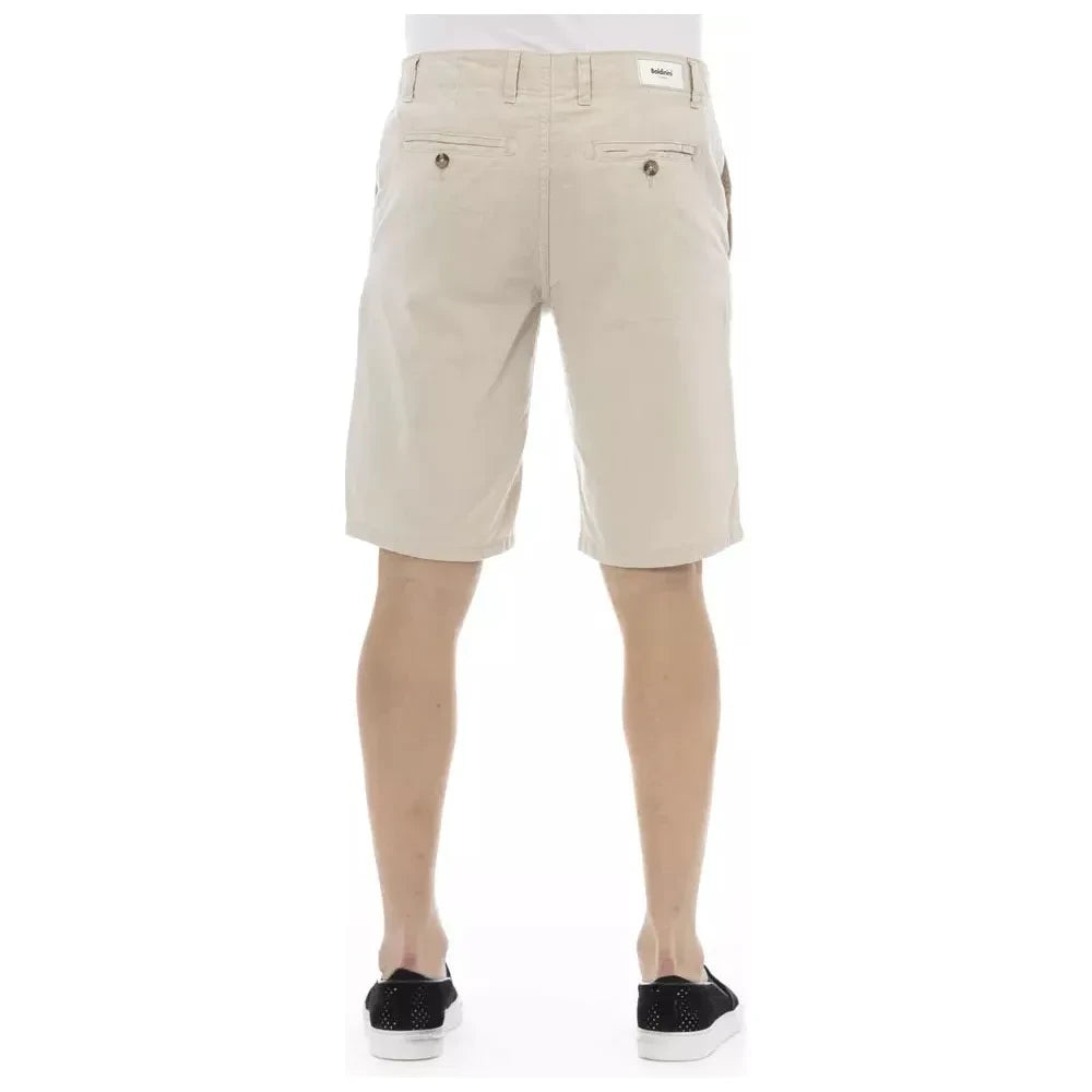 Beige Cotton Bermuda Shorts