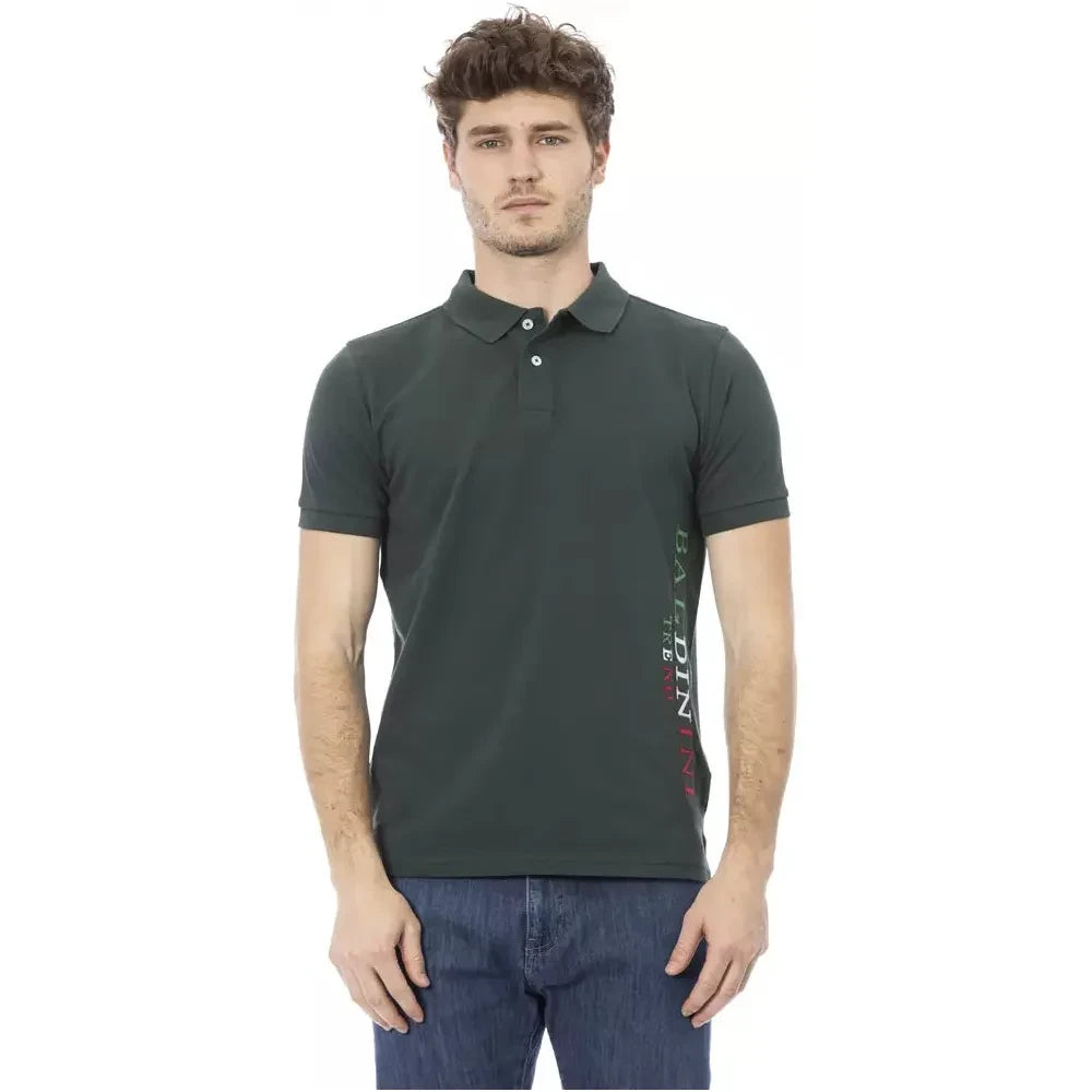 Chic Green Embroidered Polo Shirt