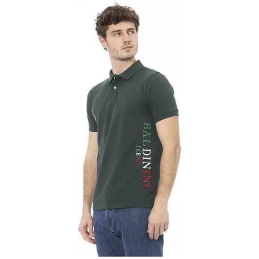 Baldinini Trend Green Cotton Men Polo Baldinini Trend