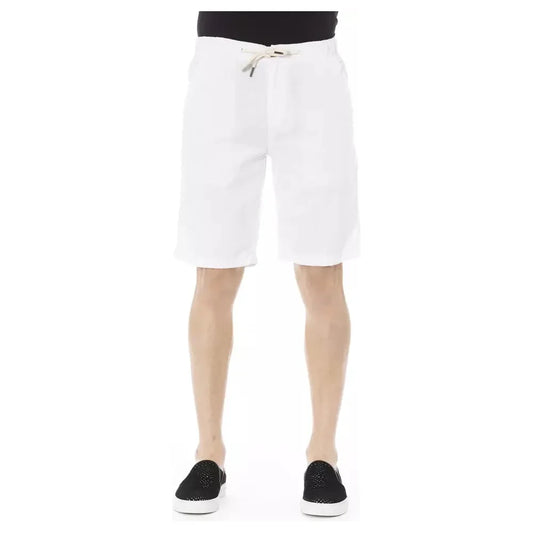 Elegant White Cotton Bermuda Shorts