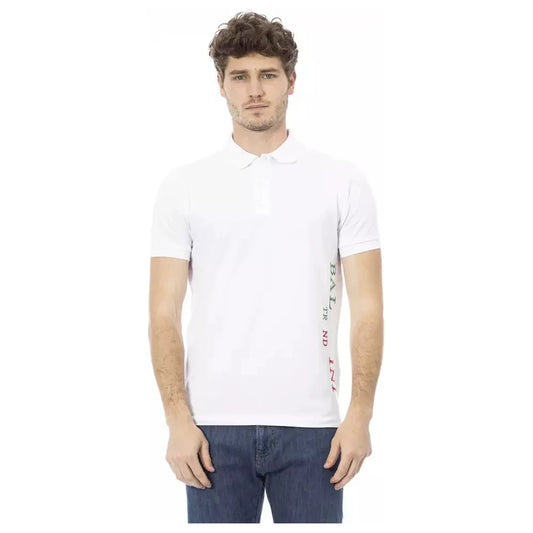 Elegant White Cotton Polo Shirt