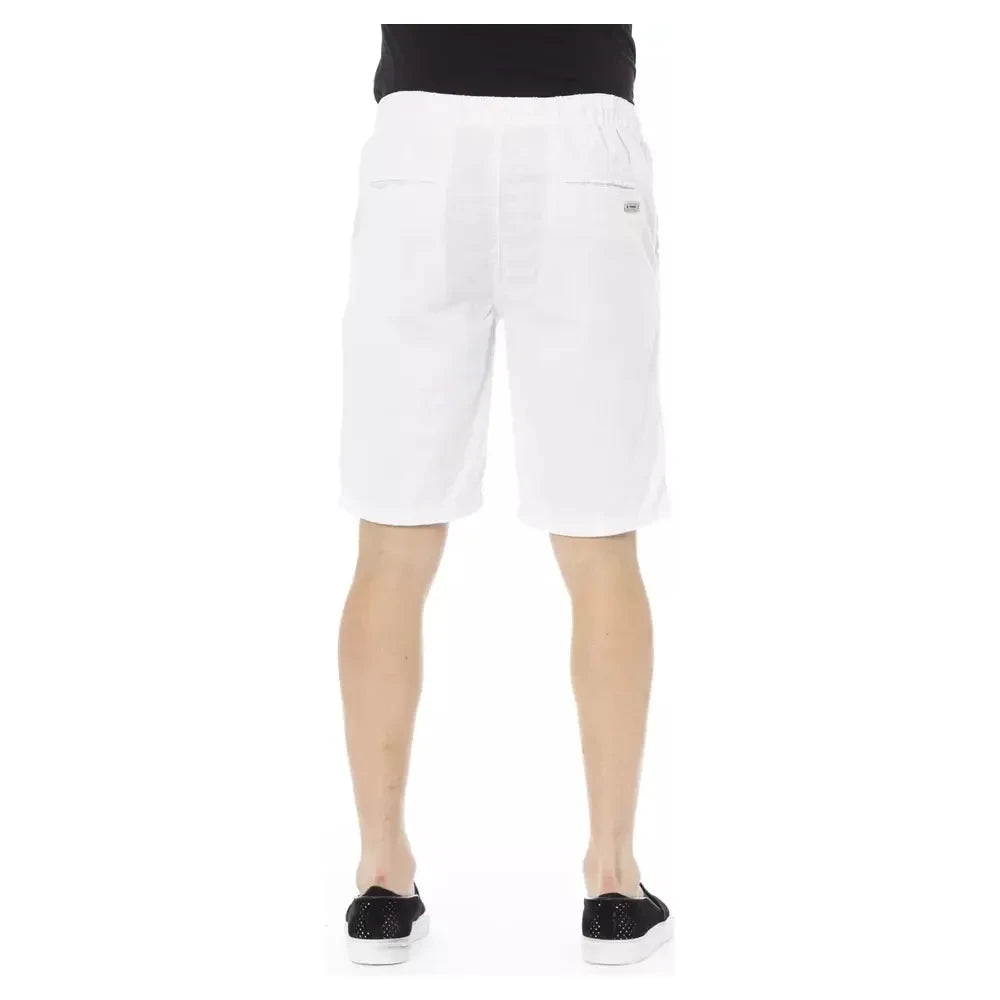 Elegant White Cotton Bermuda Shorts