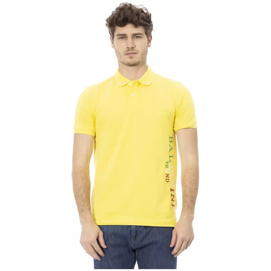 Chic Yellow Short Sleeve Cotton Polo