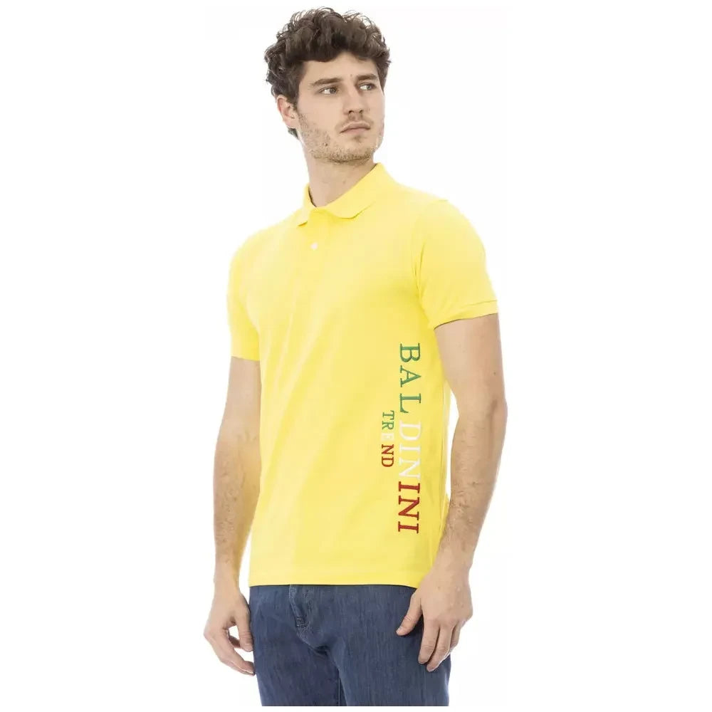 Chic Yellow Short Sleeve Cotton Polo