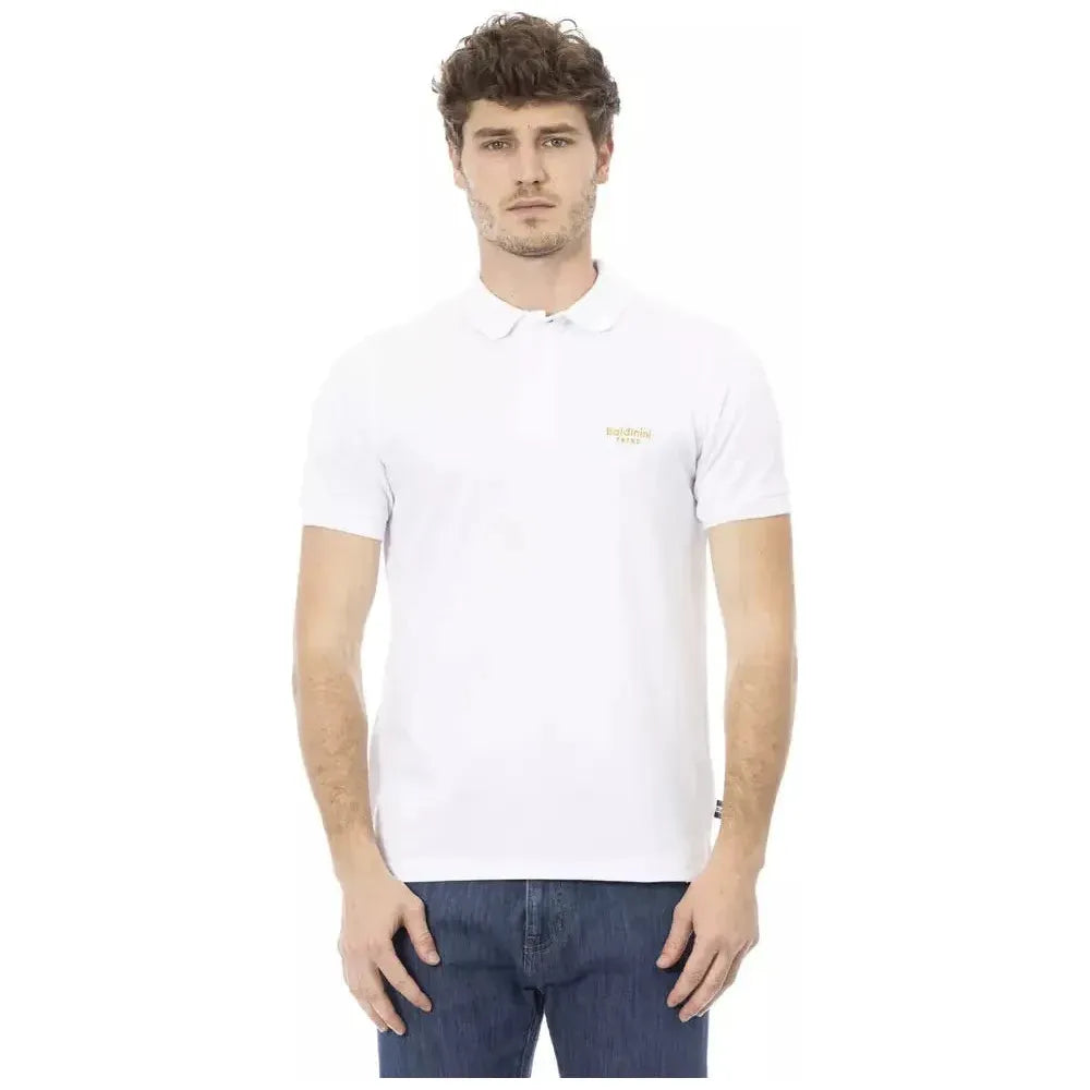 Baldinini Trend White Cotton Men Polo Shirt
