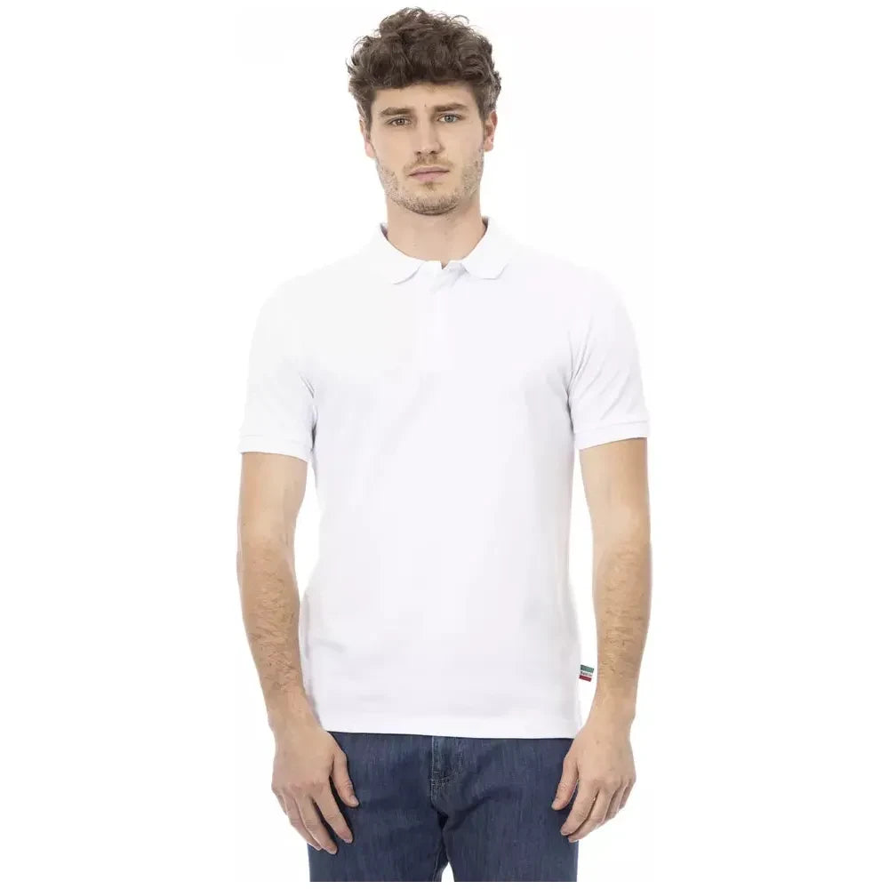 Elegant White Cotton Polo Shirt