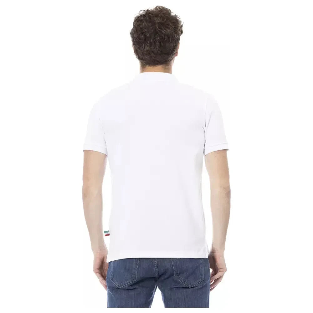 Elegant White Cotton Polo Shirt