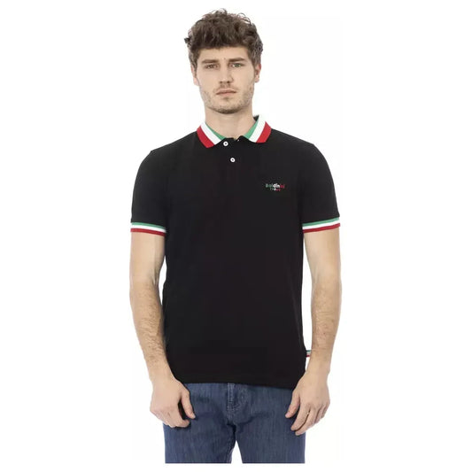 Tricolor Collar Cotton Polo Shirt