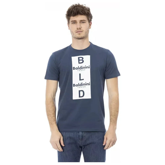 Baldinini Trend Elegant Blue Cotton Short Sleeve Tee Baldinini Trend