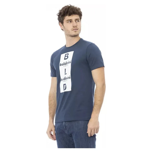 Baldinini Trend Elegant Blue Cotton Short Sleeve Tee Baldinini Trend