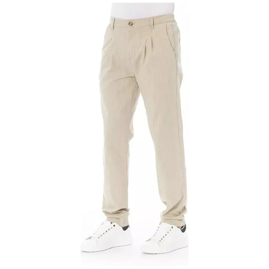 Baldinini Trend Elegant Beige Cotton Chino Trousers Baldinini Trend