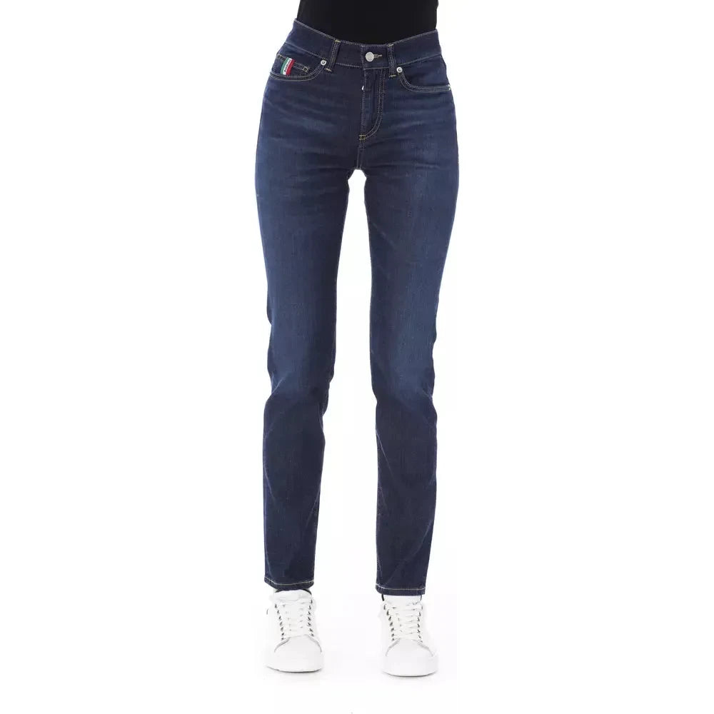 Chic Tricolor Detailed Designer Jeans