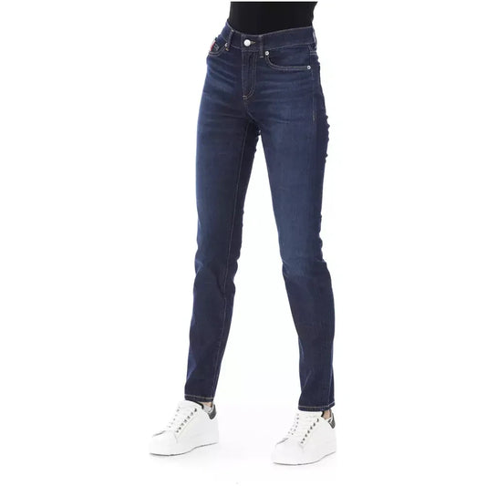 Baldinini Trend Chic Tricolor Detailed Designer Jeans Baldinini Trend