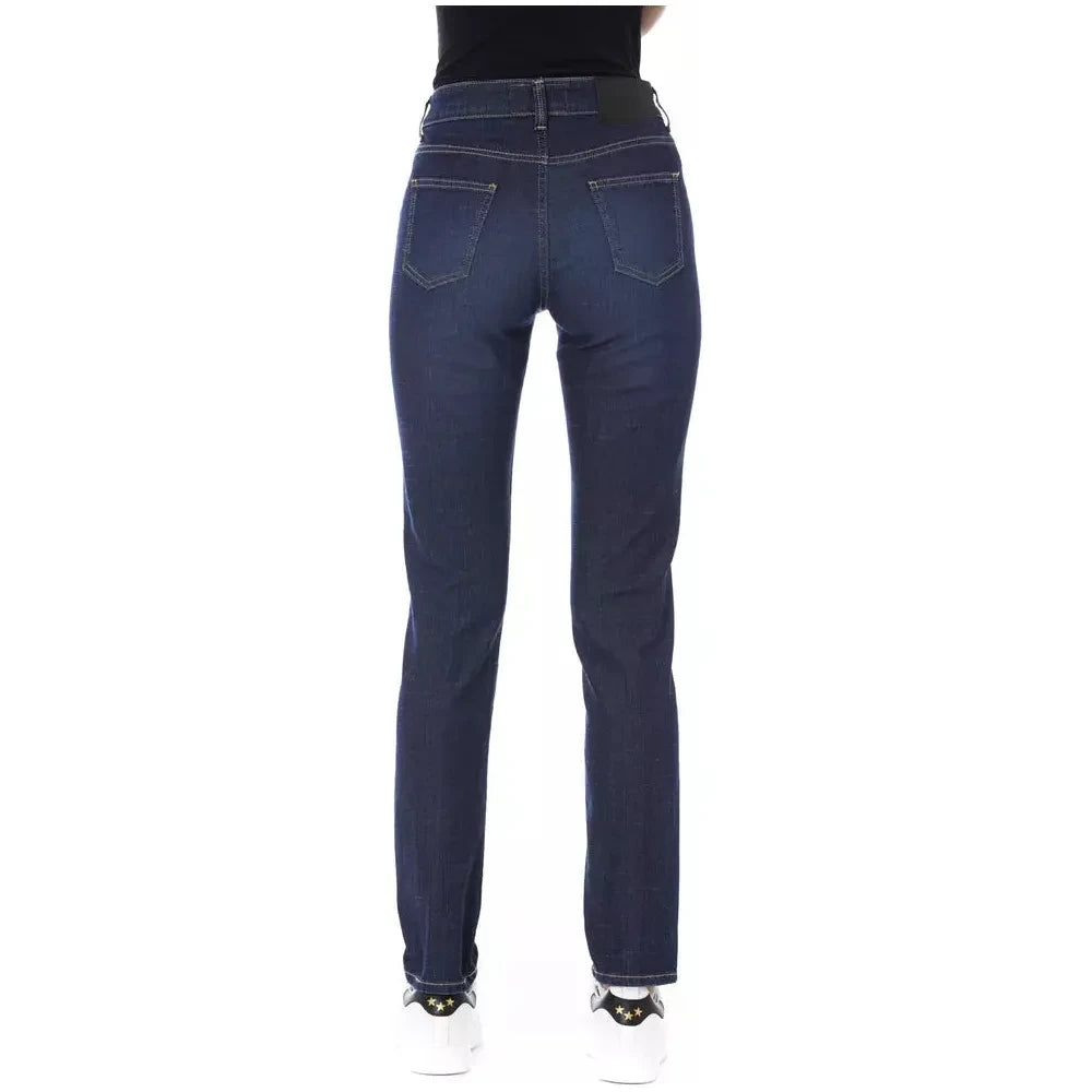 Chic Tricolor Detailed Designer Jeans