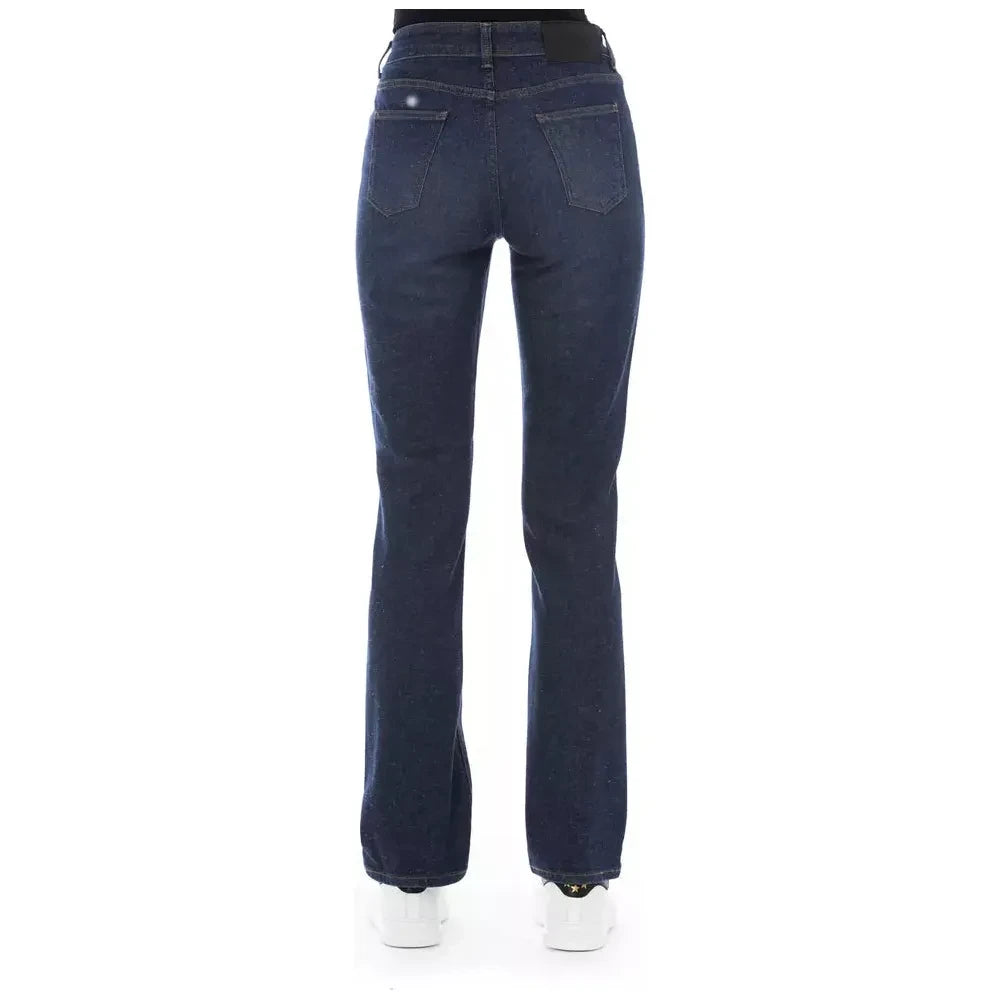 Tricolor Pocket Regular Jeans With Chic Detailing