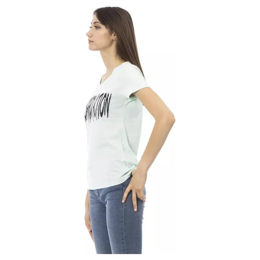 Elegant Light Blue V-Neck Tee