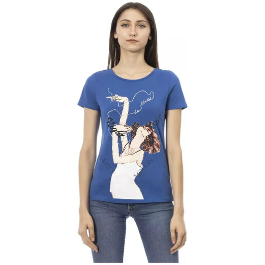 Trussardi Action Elegant Short Sleeve Blue Tee Trussardi Action