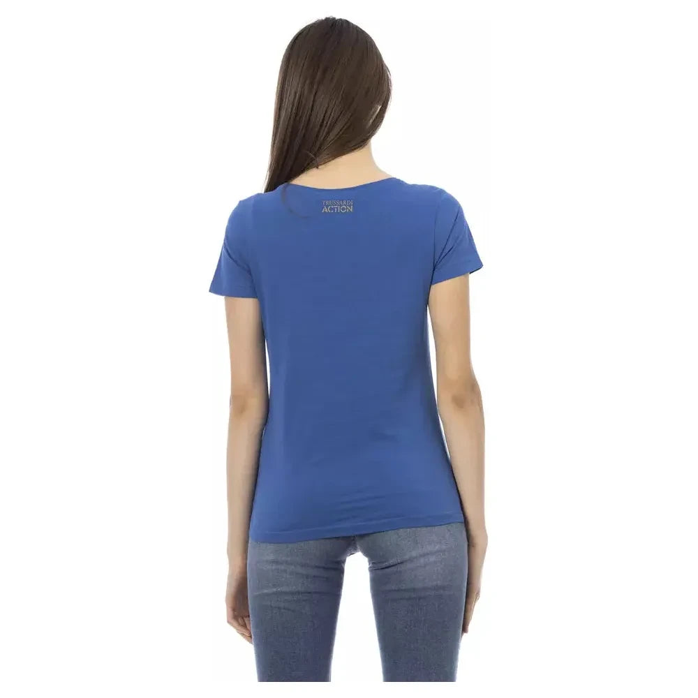 Elegant Short Sleeve Blue Tee