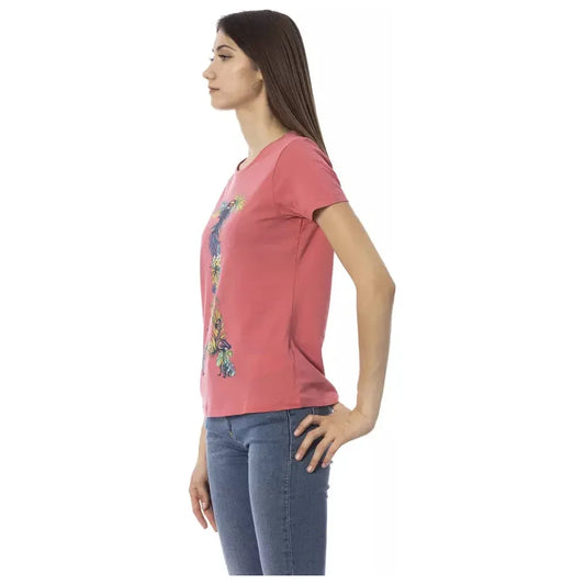 Chic Fuchsia Short Sleeve Fashion Tee