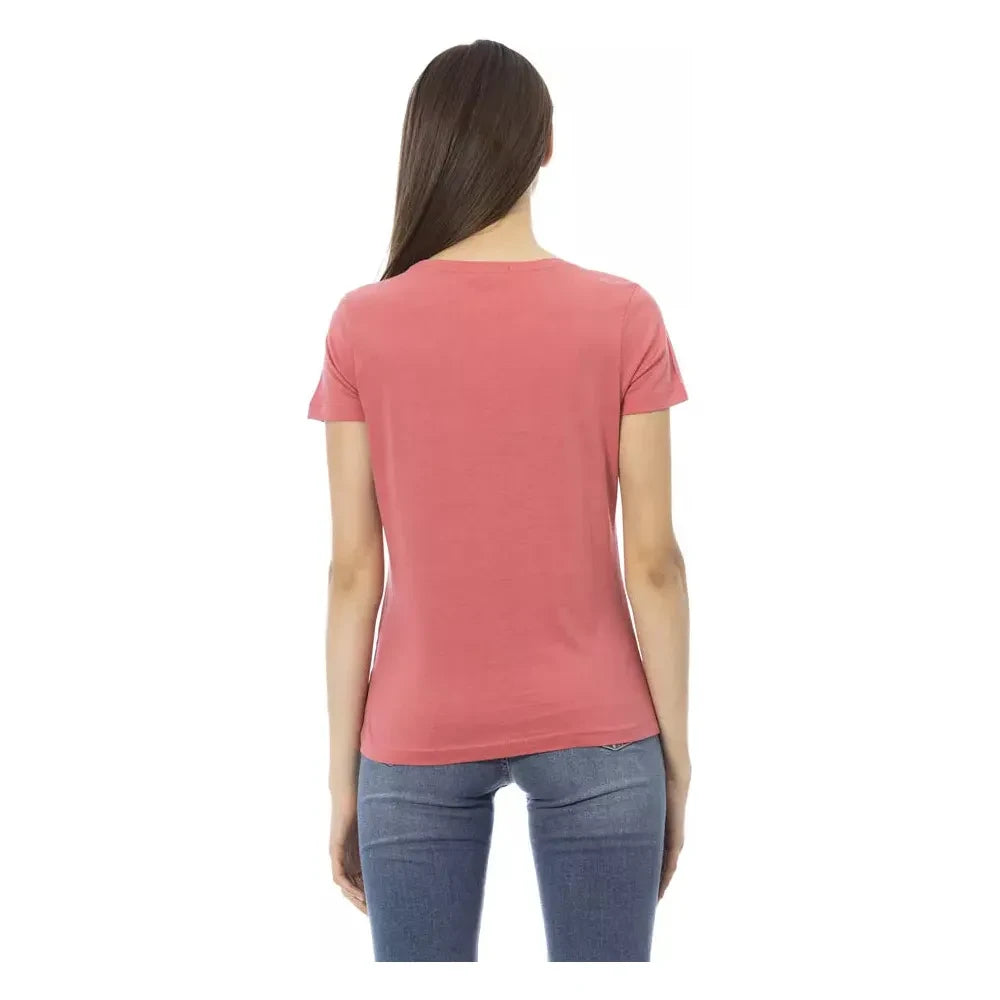 Chic Fuchsia Short Sleeve Fashion Tee