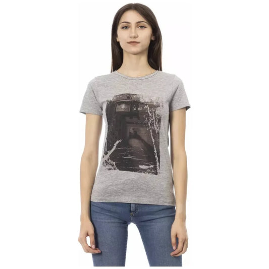 Trussardi Action Chic Gray Short Sleeve Round Neck T-Shirt Trussardi Action