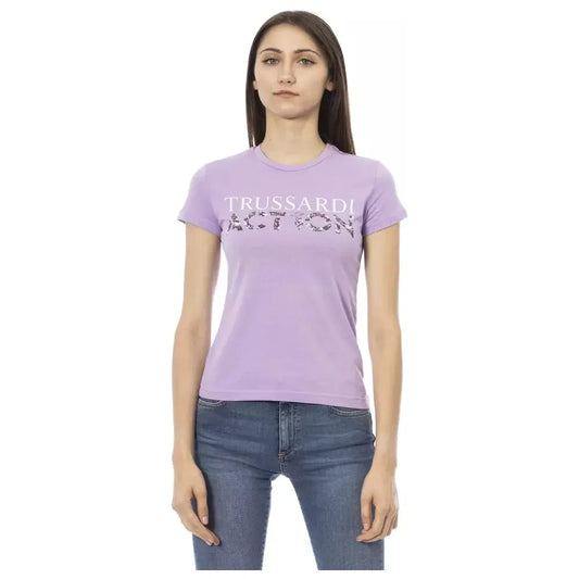 Trussardi Action Elegant Purple Short Sleeve Tee Trussardi Action