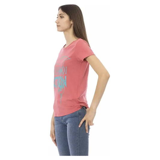 Chic Pink Short Sleeve Round Neck Tee