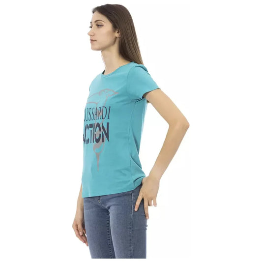 Elegant Light Blue Short Sleeve Tee