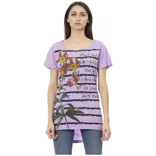 Trussardi Action Chic Purple Short Sleeve Round Neck Tee Trussardi Action