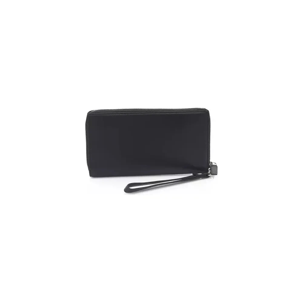 Sleek Calfskin Leather Zip Wallet