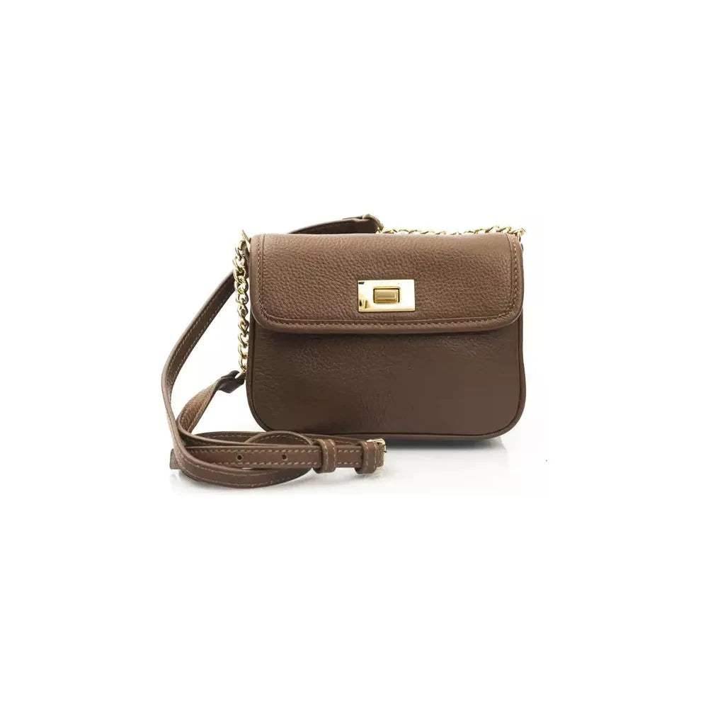 Elegant Double Pocket Leather Crossbody Bag