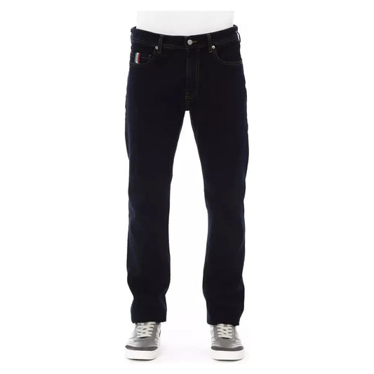 Chic Contrast Stitched Men's Designer Jeans