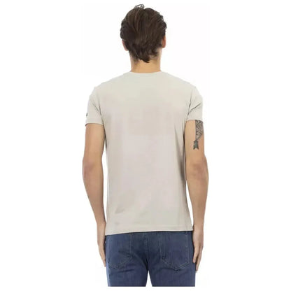 Trussardi Action Beige Cotton Men T-Shirt