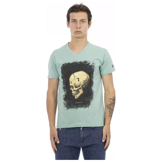 Trussardi Action Green Cotton Men T-Shirt Trussardi Action