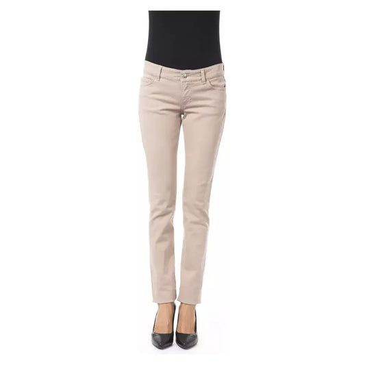 BYBLOS Elegant Beige Slim Fit Pants with Unique Chain Detail BYBLOS