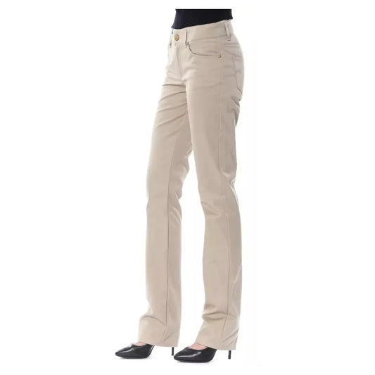 BYBLOS Beige Cotton Women Pant BYBLOS