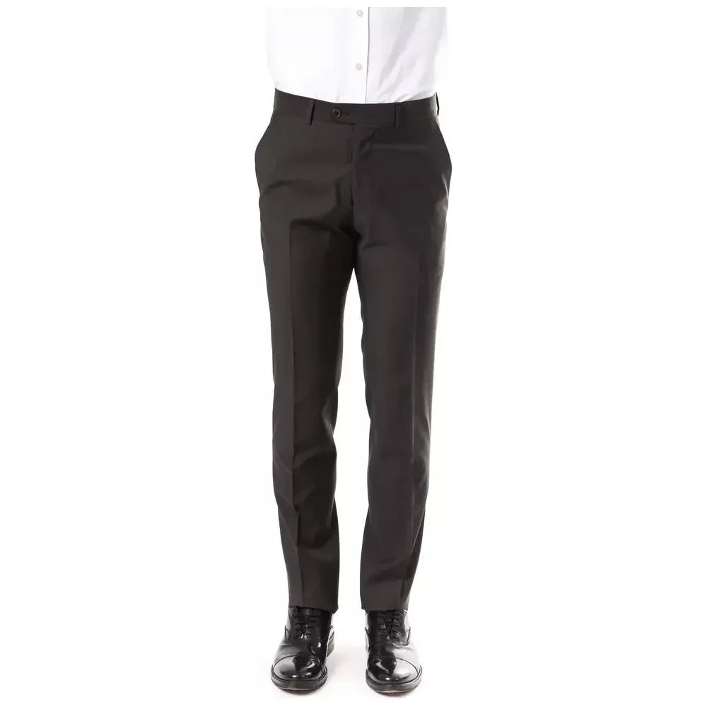 Elegant Gray Woolen Suit Pants - Drop 7