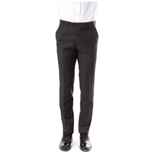 Uominitaliani Gray Wool Men Pant Uominitaliani