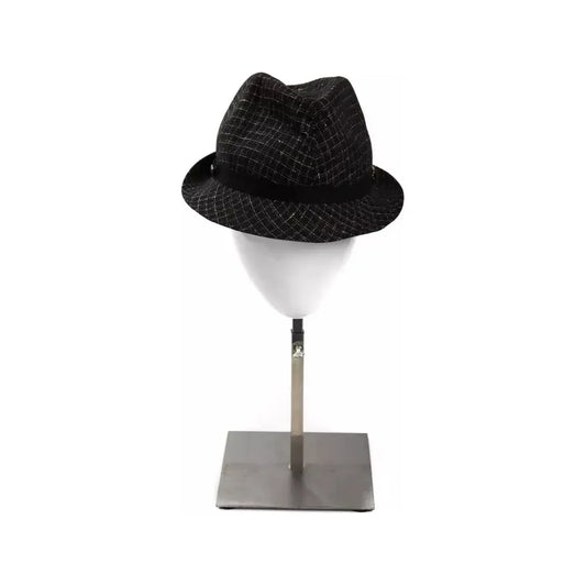 Elegant Black Wool Blend Hat