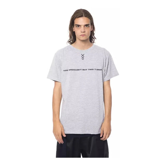 Nicolo Tonetto Sleek Gray Round Neck Cotton Tee Nicolo Tonetto