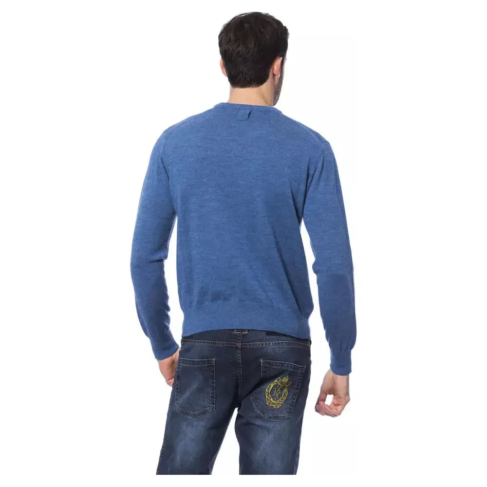 Embroidered Merino Wool Crew Neck Sweater