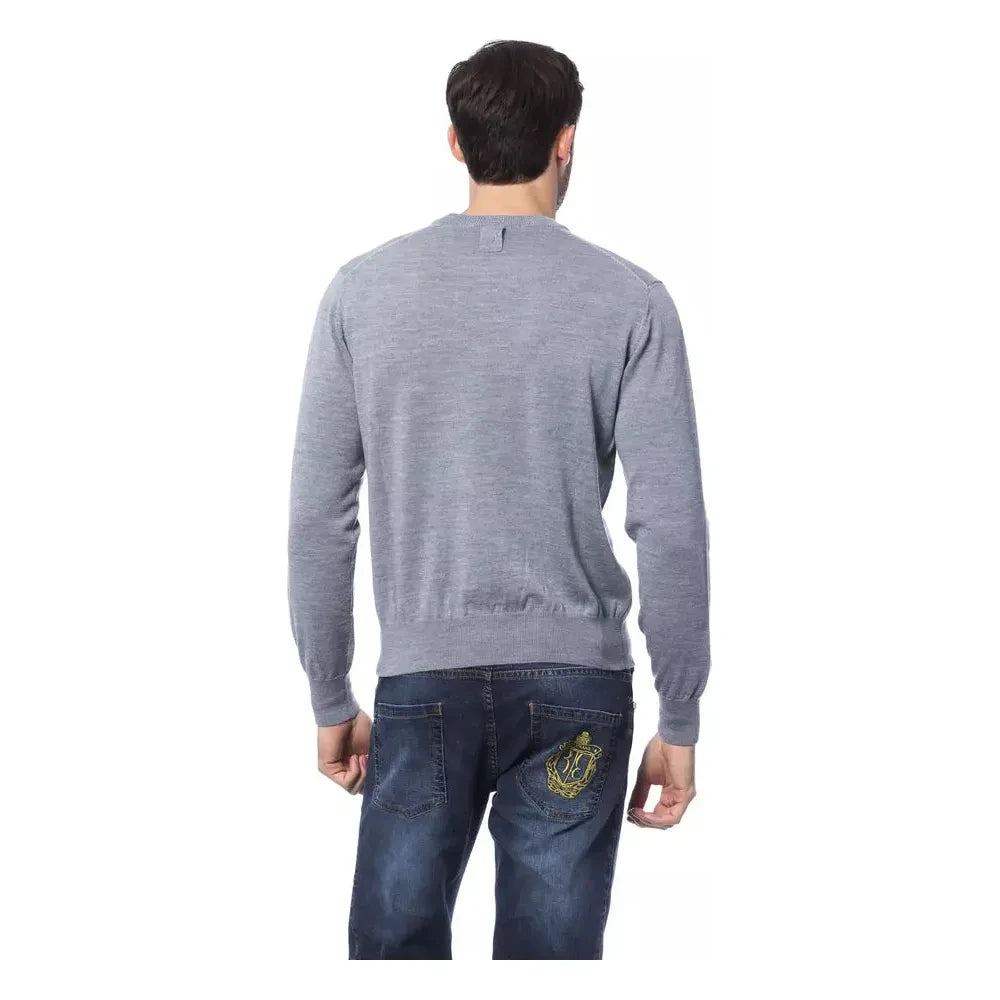 Embroidered Merino Wool Crew Neck Sweater