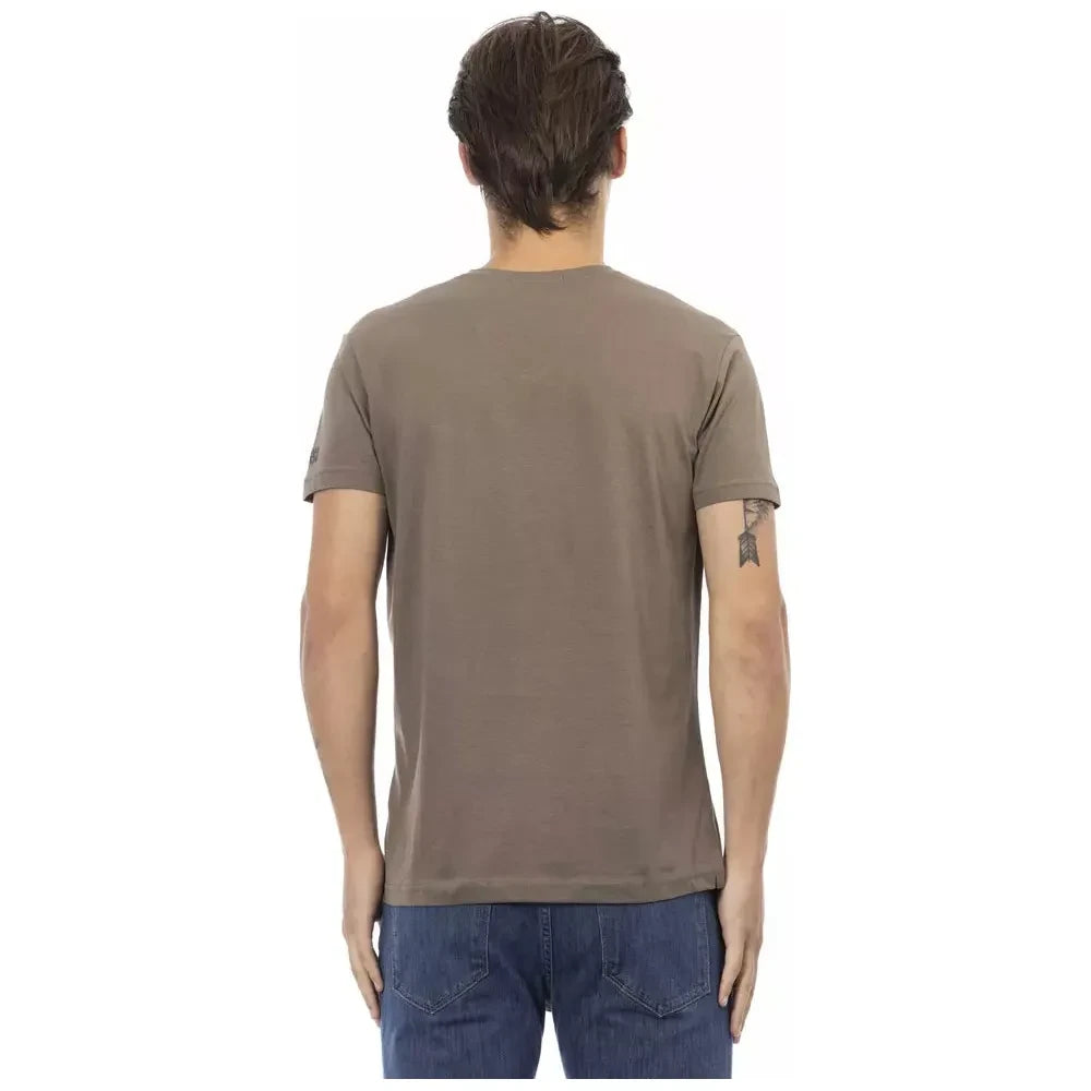 Elevated Casual Brown V-Neck Tee