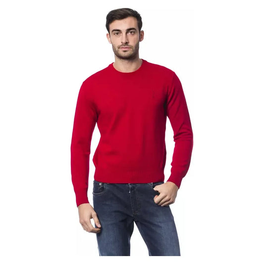 Embroidered Merino Wool Crew Neck Sweater