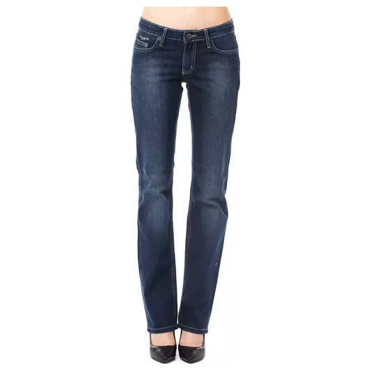 Ungaro Fever Chic Regular Fit Blue Jeans with Logo Detail Ungaro Fever