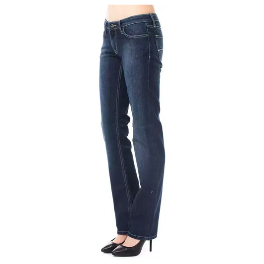 Ungaro Fever Chic Regular Fit Blue Jeans with Logo Detail Ungaro Fever