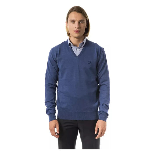 Embroidered V-Neck Merino Wool Sweater