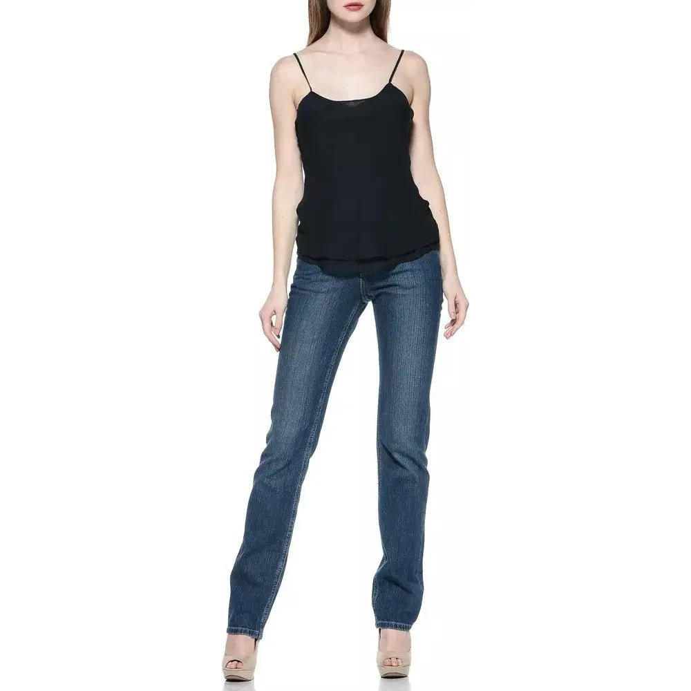 Chic Regular Fit Blue Jeans with Unique Logo Detail