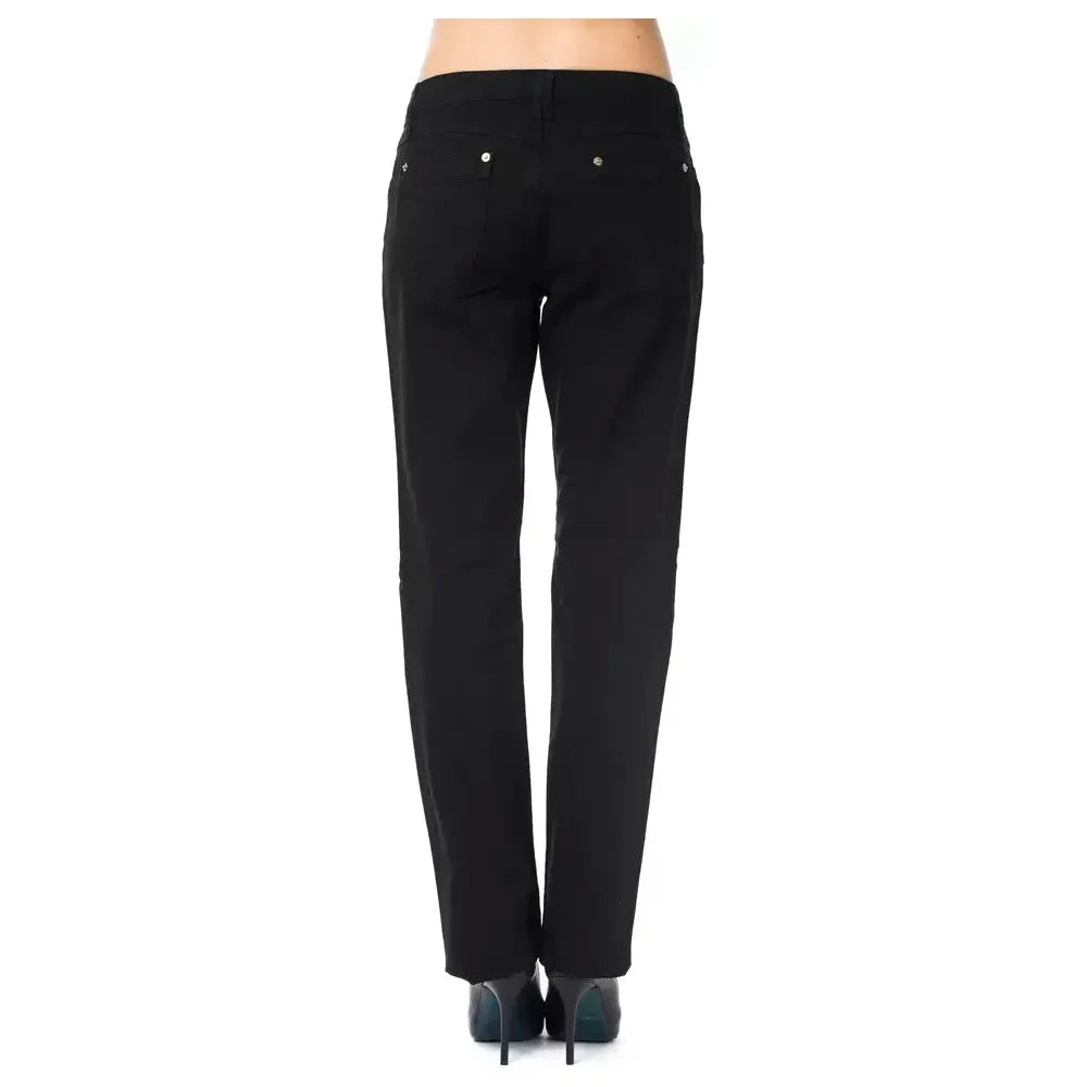 Ungaro Fever Elegant Black Cotton Blend Pants